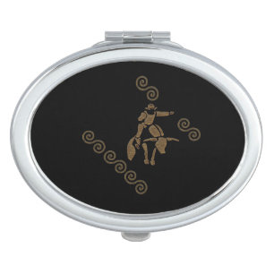 Rodeo Bull Rider on a Longhorn Makeup Mirror