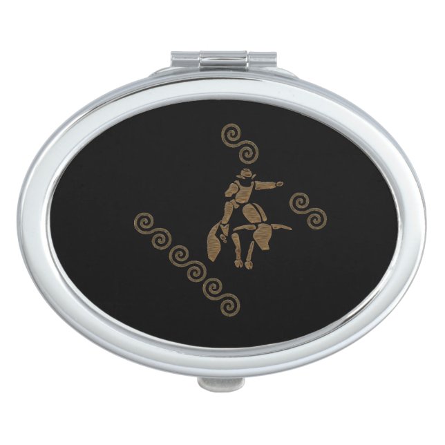 Rodeo Bull Rider on a Longhorn Makeup Mirror (Front)