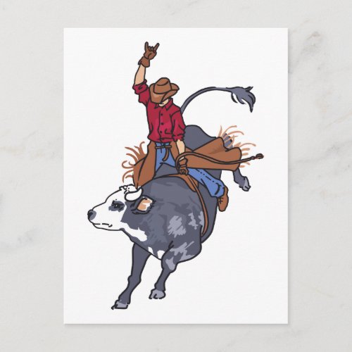 Rodeo Bull Rider Postcard