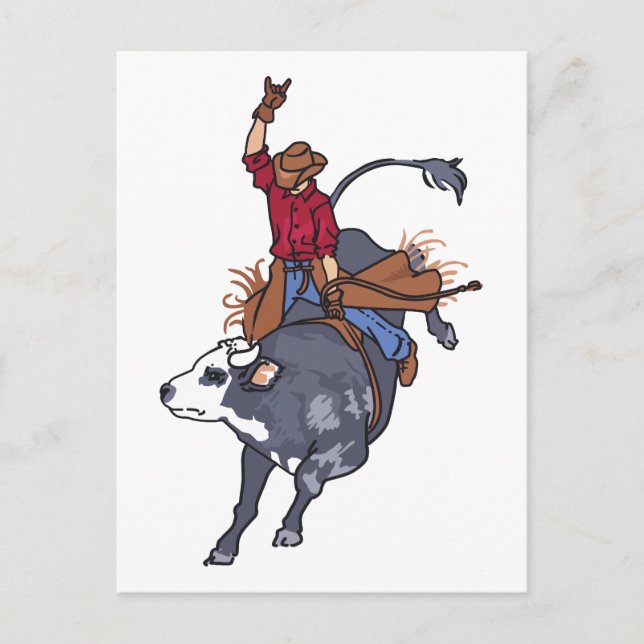 Rodeo Bull Rider Postcard (Front)