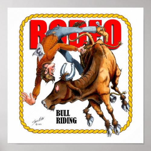 Rodeo Bull Rider Poster
