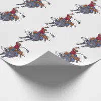 Western Cowboy Rodeo Pattern Beige Wrapping Paper