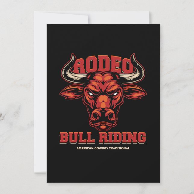Rodeo Bull Riding Cowboy Western Country Gift Invitation (Front)