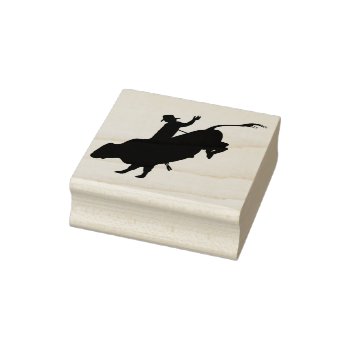Rodeo / Bull Riding Rubber Stamp by Sandpiper_Designs at Zazzle