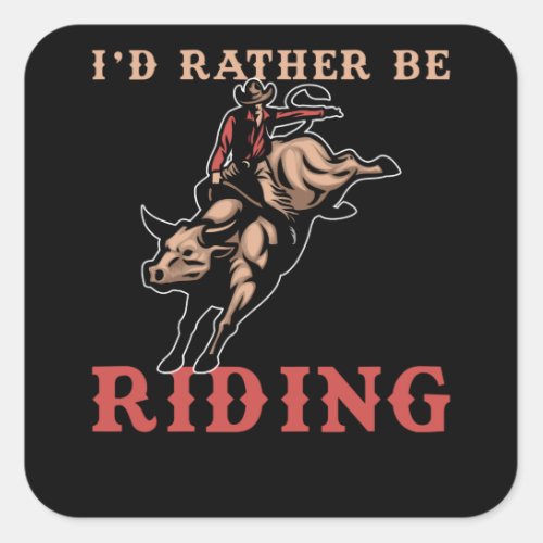 Rodeo Bull Riding Square Sticker
