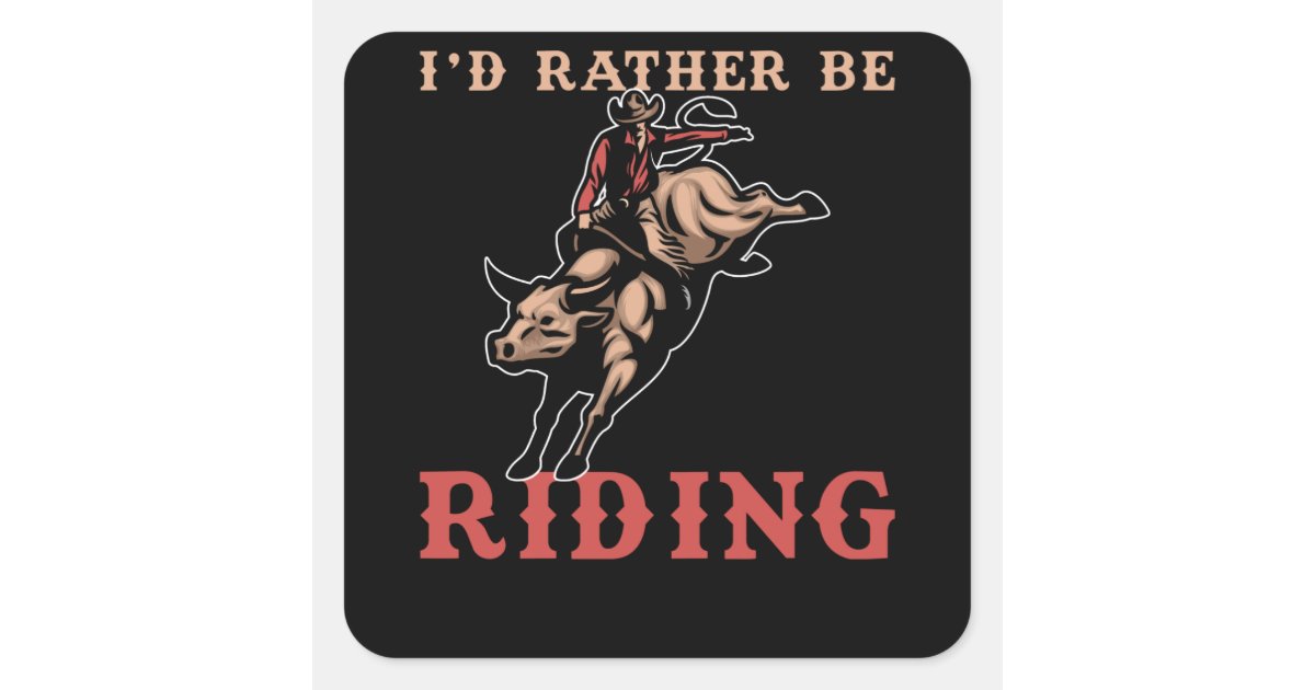 Rodeo Bull Riding Square Sticker | Zazzle