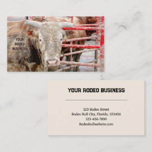 Rodeo Bull Rustic Country Western Business Card