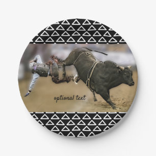 Rodeo Bullriding Paper Plate