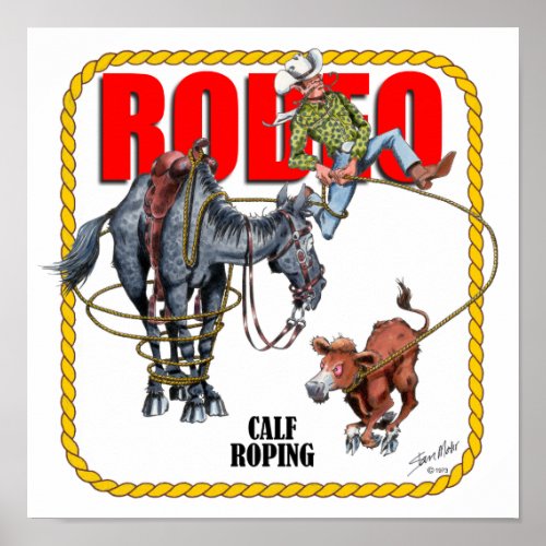 Rodeo Calf Roper Poster