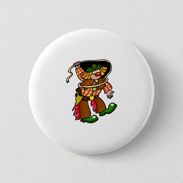 Rodeo Clown Pinback Button (Front)