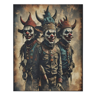 Rodeo Clowns Faux Canvas Print