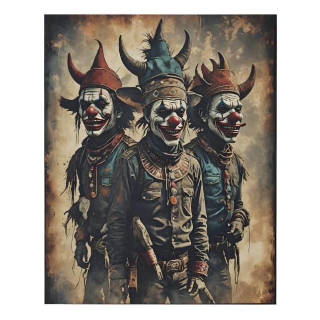 Rodeo Clowns Faux Canvas Print (Front)