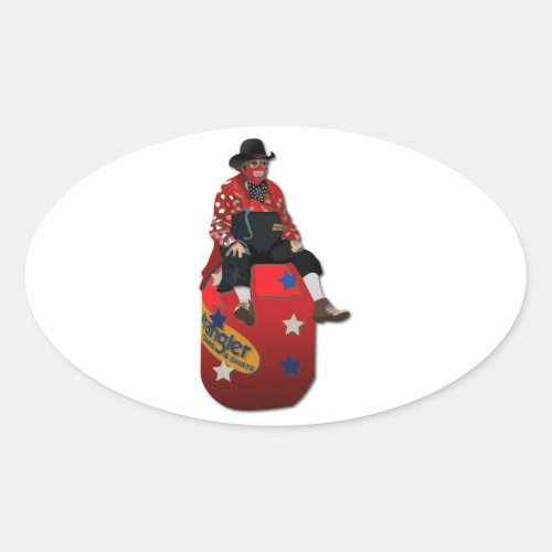 Rodeo Clowns Oval Sticker