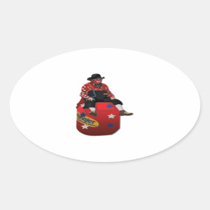Rodeo Clowns Oval Sticker