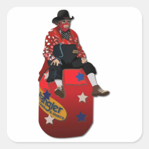 Rodeo Clowns Square Sticker