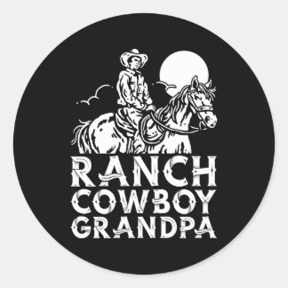 Rodeo Cow Western Horse Riding Ranch Cow Classic Round Sticker