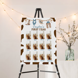 Rodeo Cowboy 1st Birthday Milestone Photo Foam Board