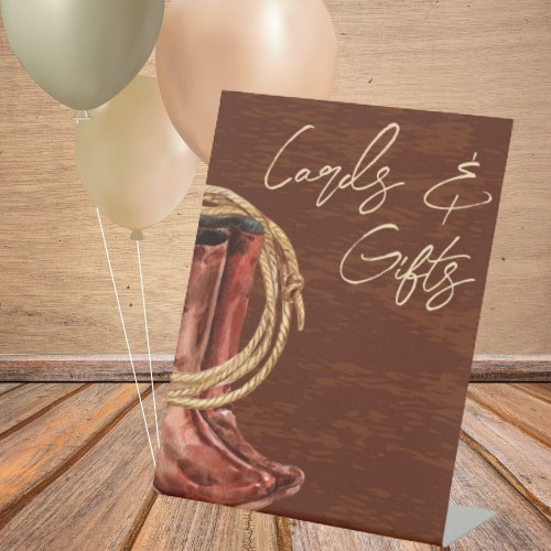 Rodeo Cowboy 1st Birthday Party Cards and Gifts Pedestal Sign