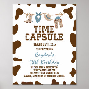Rodeo Cowboy 1st Birthday Time Capsule Poster