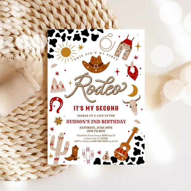 Rodeo Cowboy 2nd Birthday Invitation (Creator Uploaded)