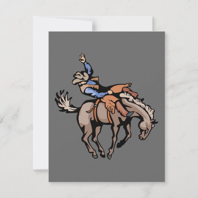 rodeo cowboy and bucking horse invitation (Front)
