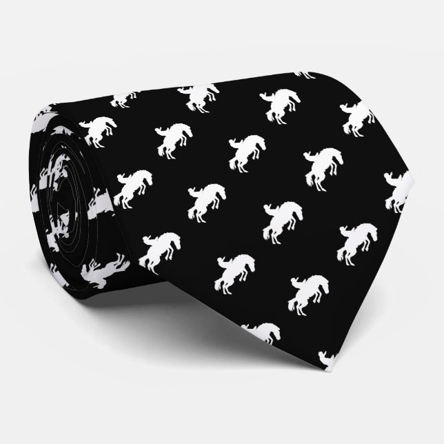 Rodeo Cowboy | Black Neck Tie (Rolled)