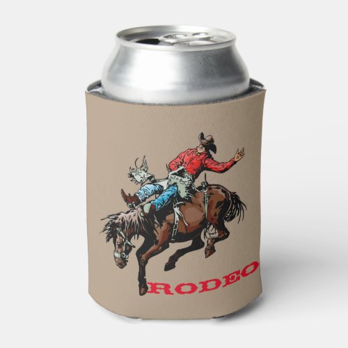Rodeo Cowboy Bronc Rider Can Cooler