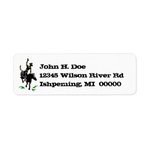 Rodeo Cowboy Bronc Rider Horse Return Addr Labels