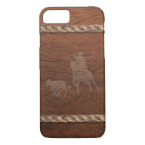 Rodeo Cowboy - Calf Roping, Leather & Rope iPhone 8/7 Case