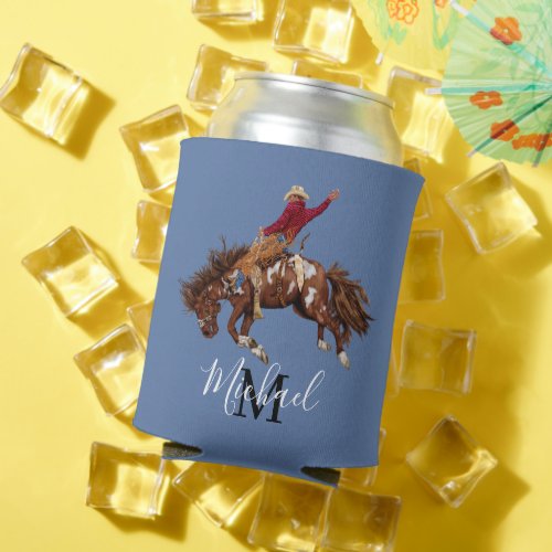 Rodeo cowboy can cooler