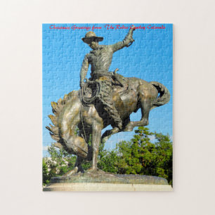 Rodeo Cowboy Colorado. Christmas Greetings Jigsaw Puzzle