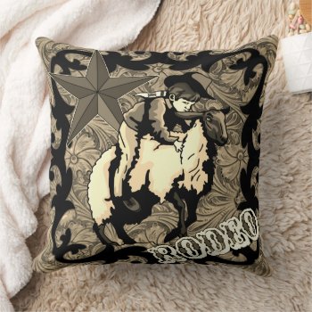 Rodeo Cowboy Mutton Bustin' Throw Pillow by RODEODAYS at Zazzle
