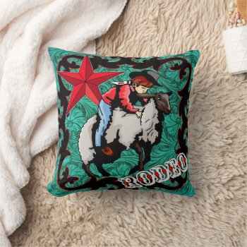 Rodeo Cowboy Mutton Bustin" Throw Pillow by RODEODAYS at Zazzle