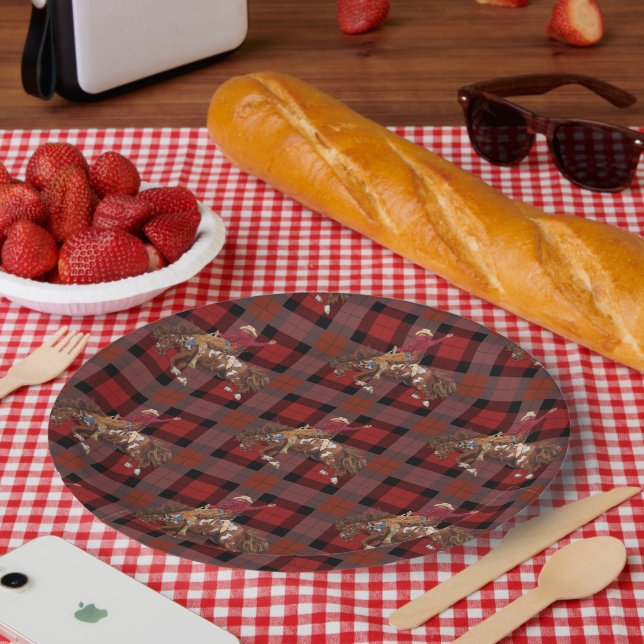 Rodeo Cowboy on Bucking Bronco Paper Plates (Picnic)