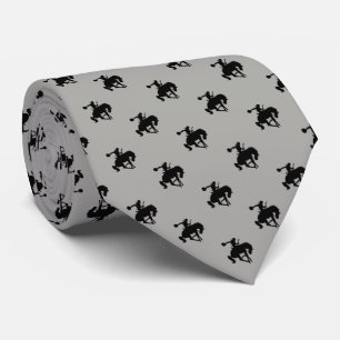 Rodeo Cowboy Pattern   Grey Neck Tie