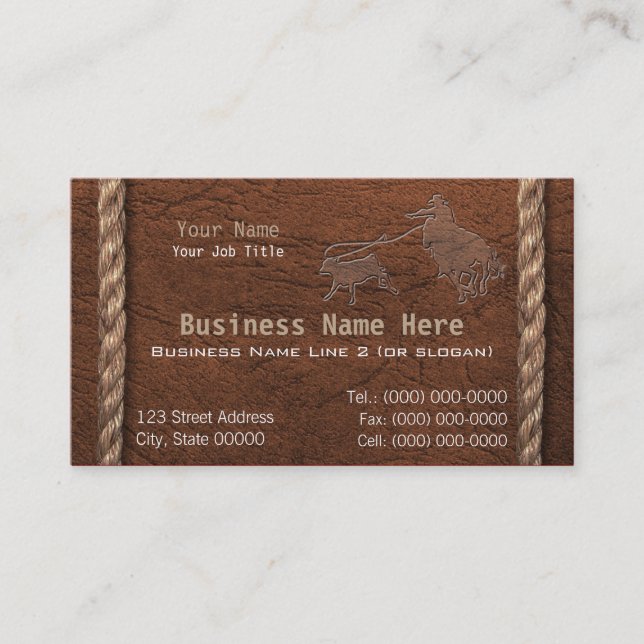 Rodeo, Cowboy, Ranch & Western Style Business Card (Front)