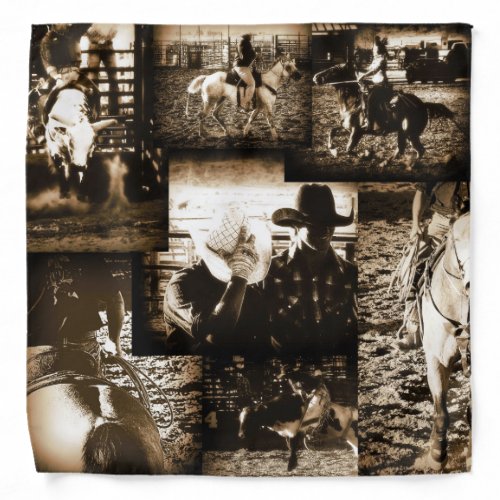 Rodeo Cowboy Rustic Country Western Theme Bandana