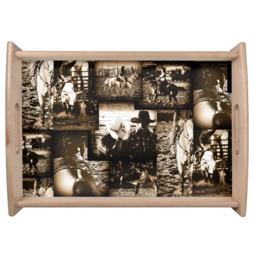 Rodeo Cowboy Rustic Country Western Theme Serving Tray