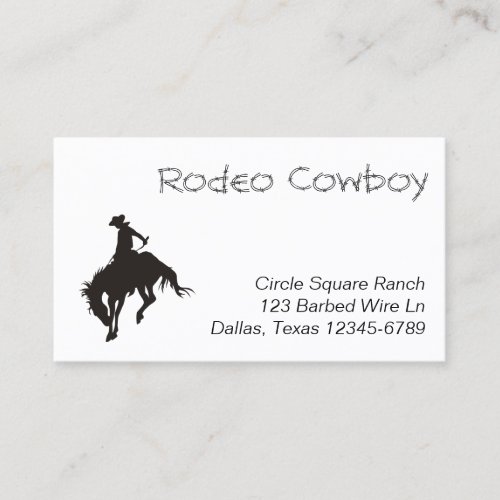 Rodeo Cowboy Silhouette Business Card Template