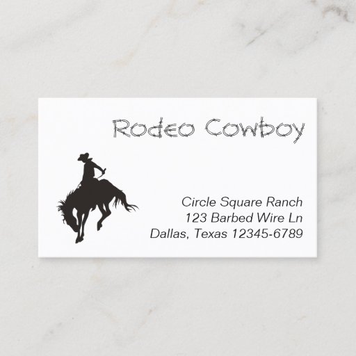 Customizable Rodeo Cowboy Silhouette Business Card Template