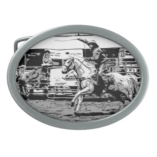 Rodeo Cowboy  _ Steer Roping Event Belt Buckle