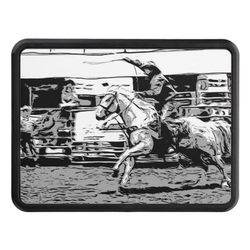 Rodeo Cowboy  _ Steer Roping Event Hitch Cover