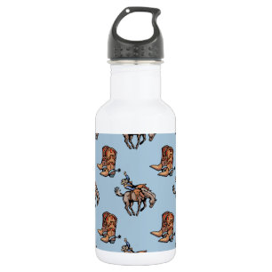 Rodeo Cowboy, Western Boots, Horse, Country Stainless Steel Water Bottle