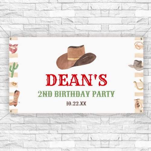 Rodeo Cowboy Western Wild West Birthday Party Banner