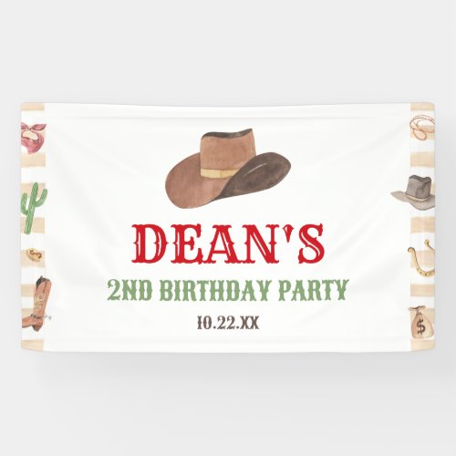 Rodeo Cowboy Western Wild West Birthday Party Banner