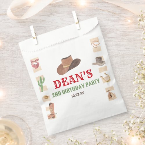 Rodeo Cowboy Western Wild West Birthday Party Favor Bag