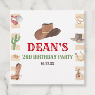 Rodeo Cowboy Western Wild West Birthday Party Favor Tags