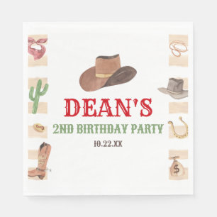 Rodeo Cowboy Western Wild West Birthday Party Napkins