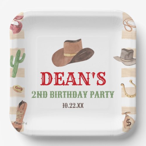 Rodeo Cowboy Western Wild West Birthday Party Paper Plates