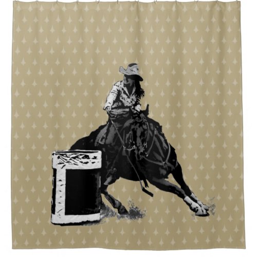 Rodeo Cowgirl Barrel Racing shower curtain
